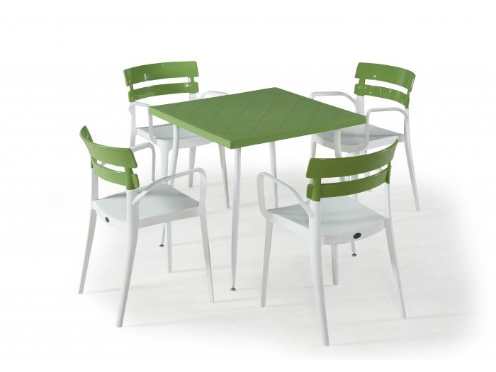 Градински комплект BERMUDA set 4 (бяло/зелено)